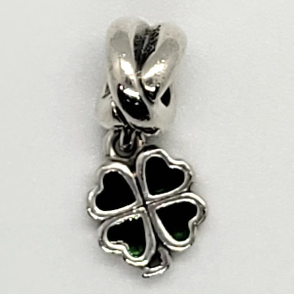 Pandora Green Four Leaf Clover Dangle